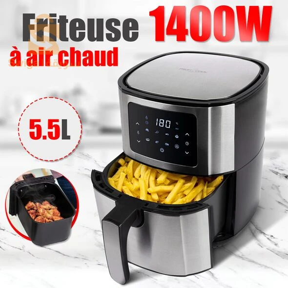 المقلاة الهوائية العصرية لطبخ صحي ولذيذ بسعة 5.5لتر -ProfiCook Friteuse à Air Chaud 5.5L