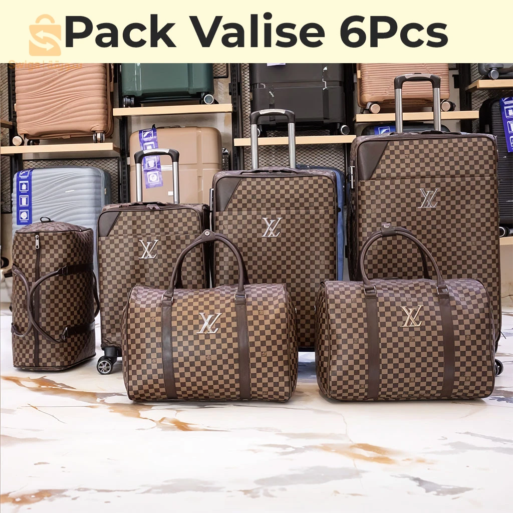 	Pack de Valise 6Pcs de Haute Qualité Motif LV