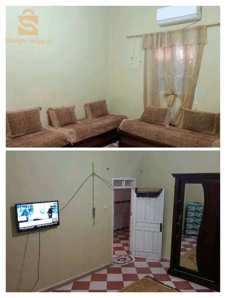 سلام عليكم حوش للبيع مقيوم مليح التحت كاين: 
__ غرفة 4.5/4✅
__صالو كبيرة 8/4✅
__ كوزينة مقيومة تاني 5/4✅
__حمام 2/2✅
__ وفناء (مراح) ✅
والفوق كاين 03 غرف وحمام وهوول ومرحاض 
المهتم يتصل
