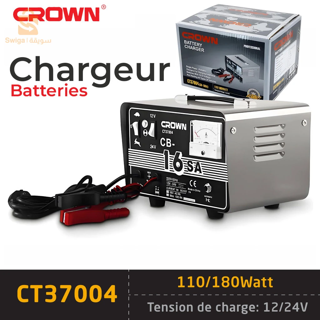 	Crown Chargeur De Batterie 12-24V 180W CT37004