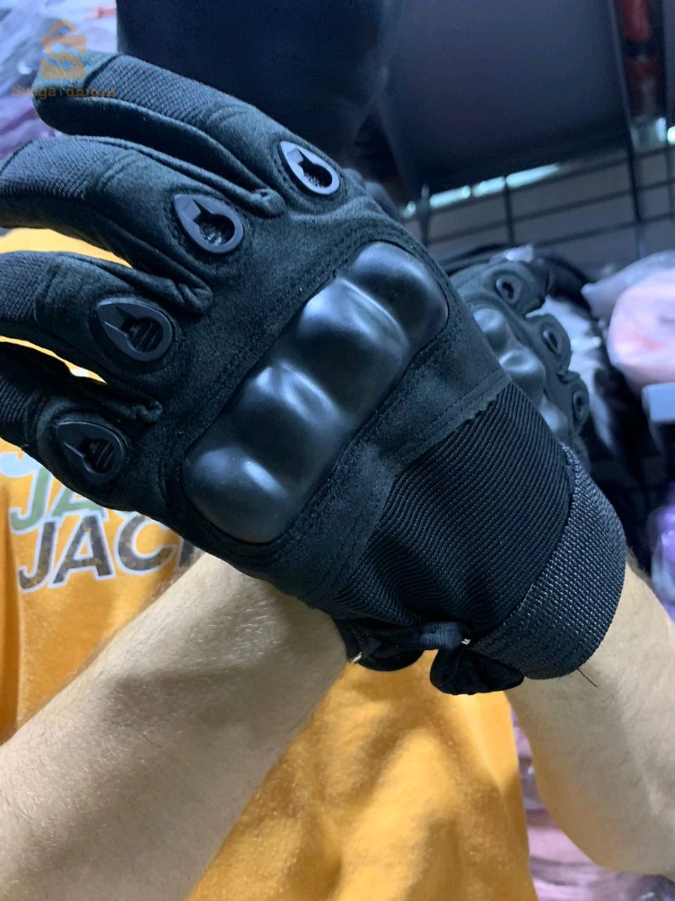 Pack Gants de Moto Tactique Doigt Complet avec Cagoule d’hiver قناع و قفازات للوقاية من برد