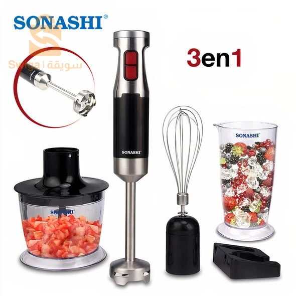 SONASHI Mixeur Plongeur 3en1 Multi Fonctions 600W SHB-179JBC