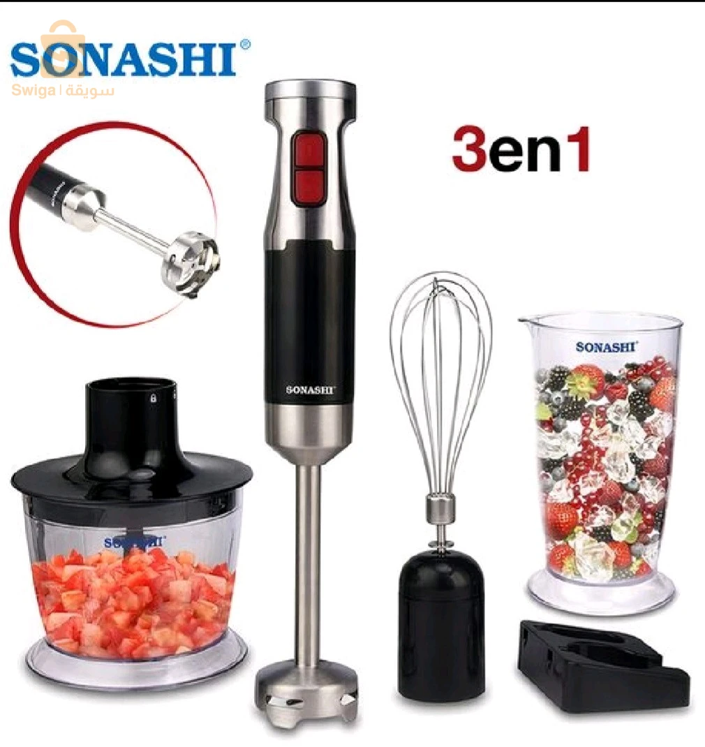 SONASHI Mixeur Plongeur 3en1 Multi Fonctions 600W SHB-179JBC