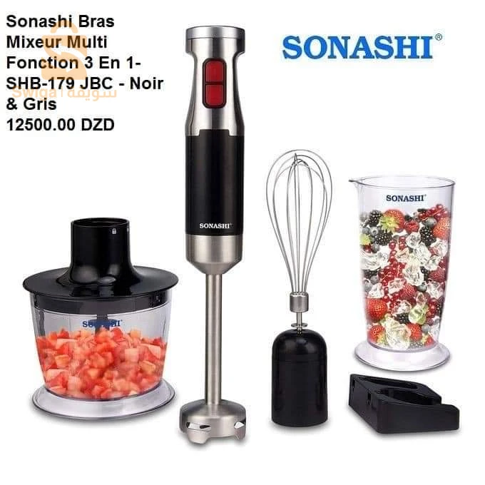 SONASHI Mixeur Plongeur 3en1 Multi Fonctions 600W SHB-179JBC