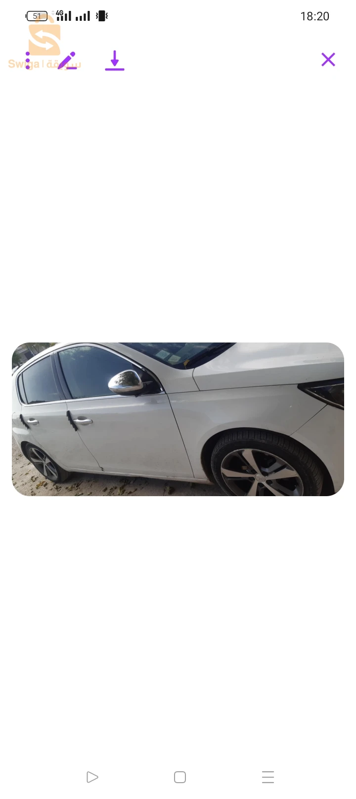 سيارة 308 مازوت   ماشية 300 السومة من عند المشتري