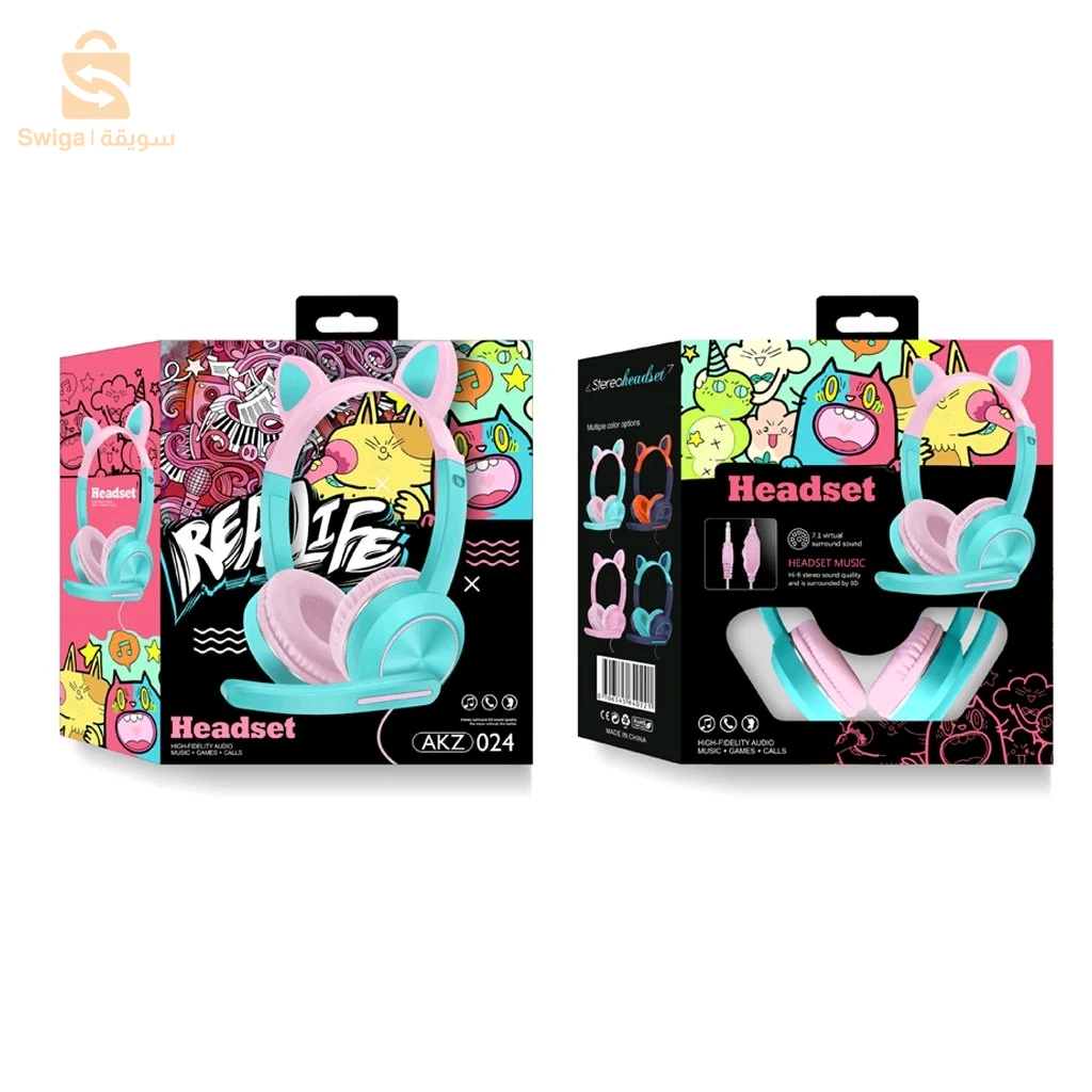 Casque Oreilles de chat Bluetooth avec micro AKZ-024