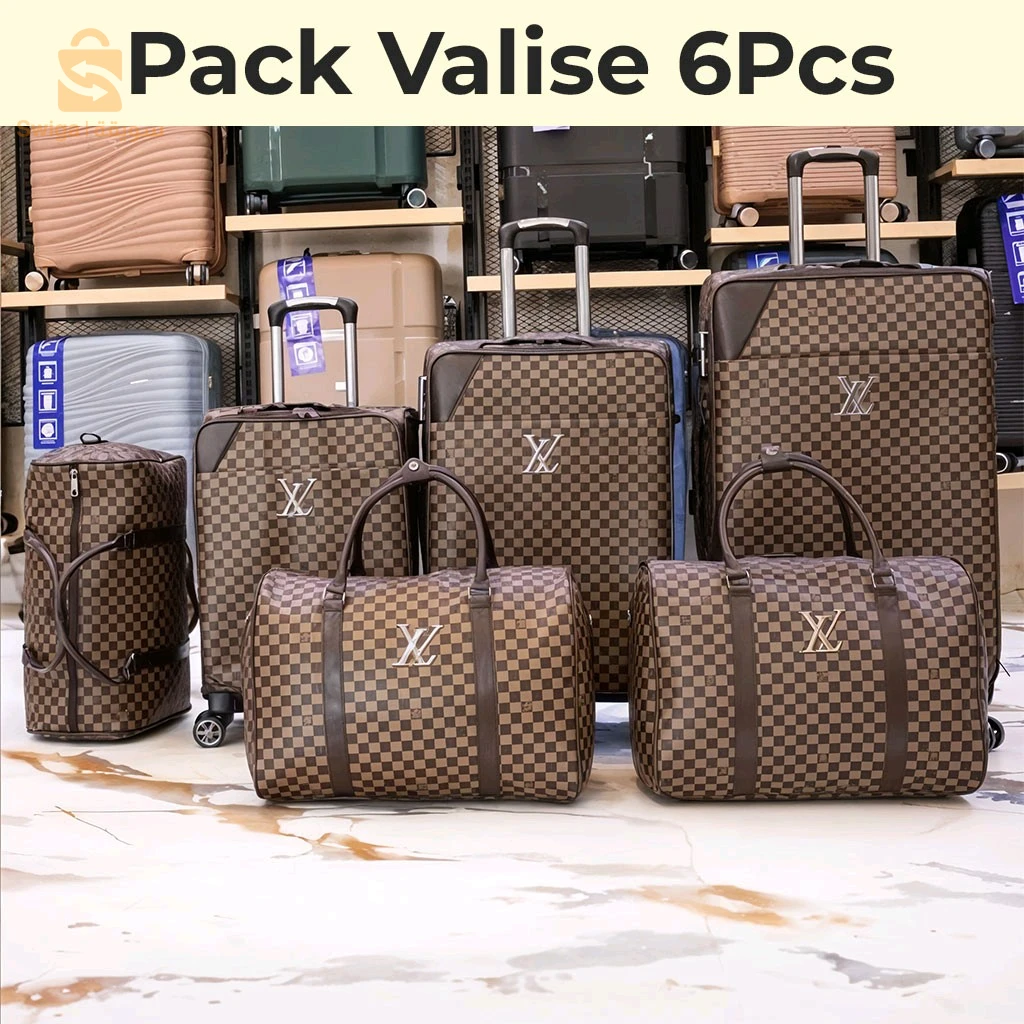 Pack de Valise 6Pcs de Haute Qualité Motif LV
