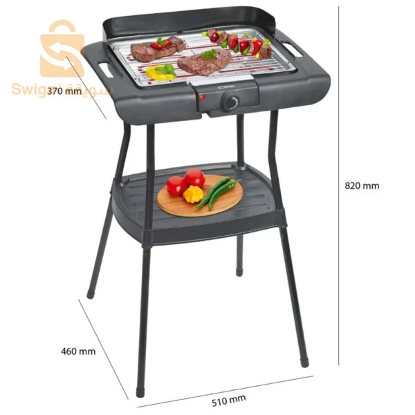Barbecue Électrique Sur Pieds Ou De Table 2en1 2000W Bomann BQS 2244 CB
