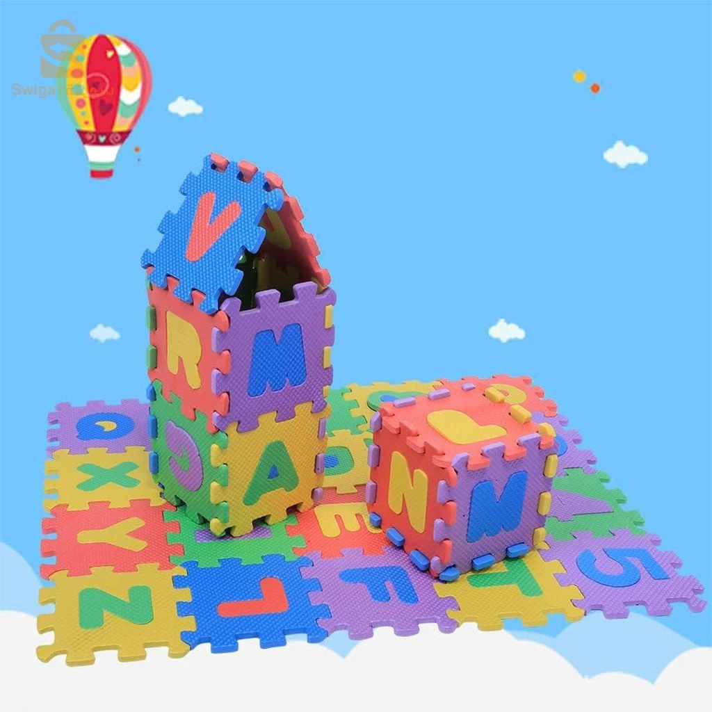 Tapis De Jeu Puzzle Chiffres et Lettres pour Bébé 36Pcs