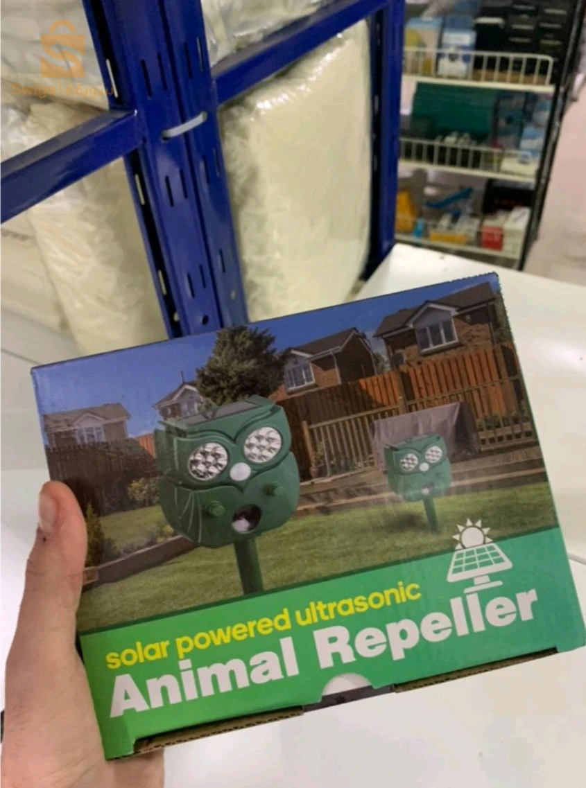 Répulsif pour animaux solaire à ultrasons et parasites  ادات طرد الحيوانات من الحديقة و الحقول لحماية محصولك en forme d'hibou