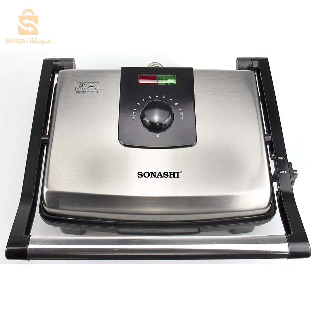 Machine à sandwichs et grillades en Inox 2000W Sonashi SGT-854