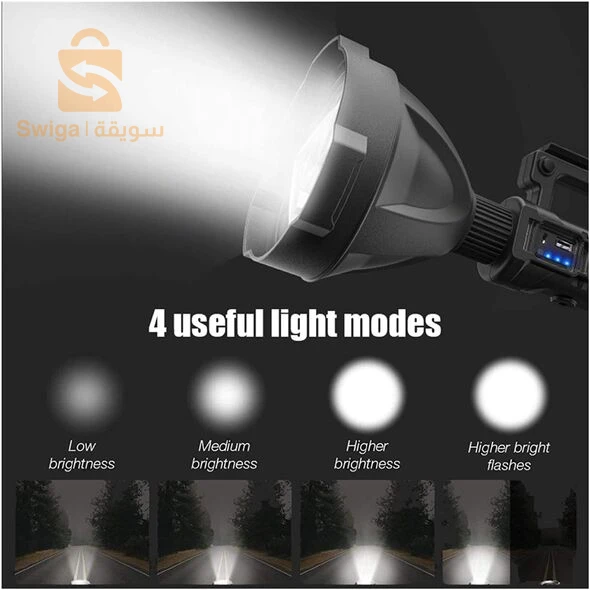Lampe Torche W590 Rechargeable Avec Power Bank et Trépied