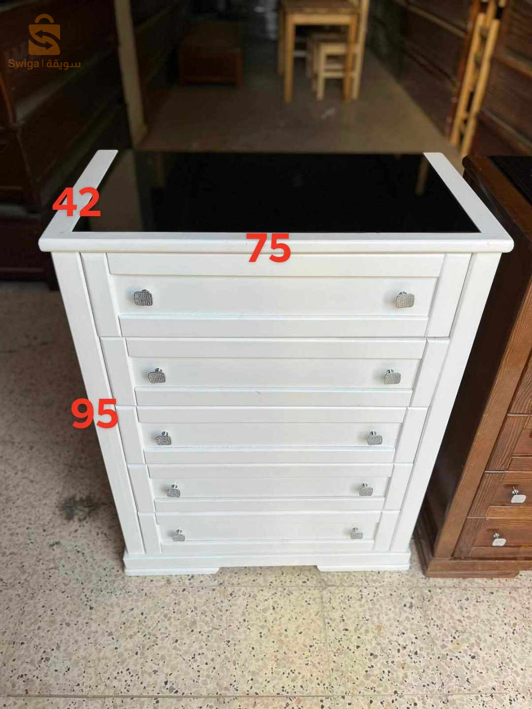 commode bois rouge