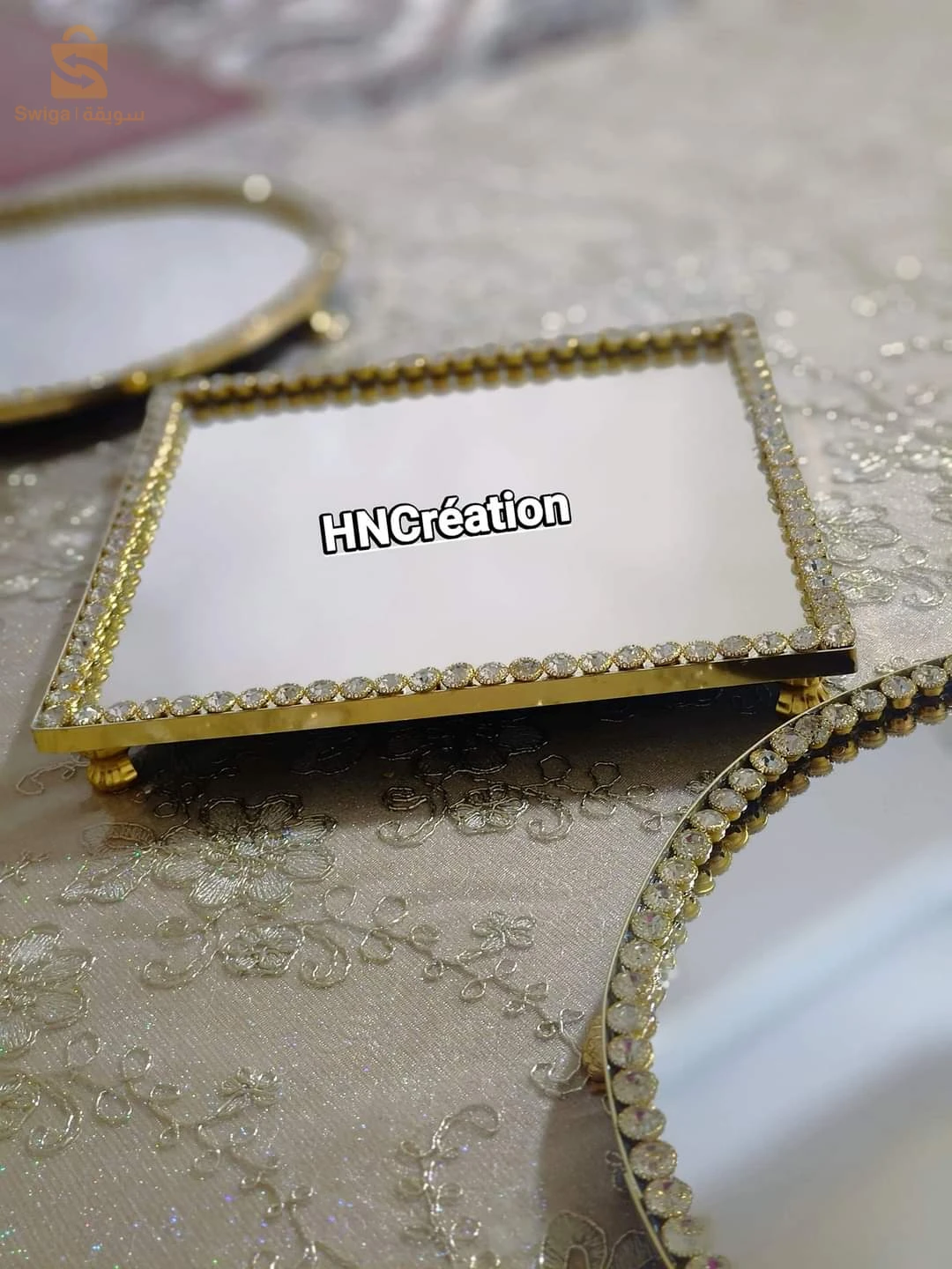 accessoires cheveux -  plateau miroir - les dattes fourrées