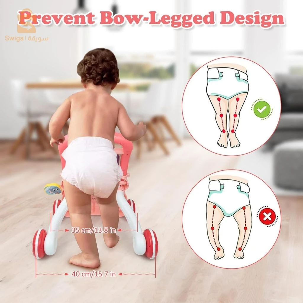 Trotteur Éducatif 2 en 1 avec Tableau de Dessin et Panneau Musical pour Bébé – مشاية تعليمية 2 في 1 مع لوحة رسم ولوحة موسيقية للأطفال