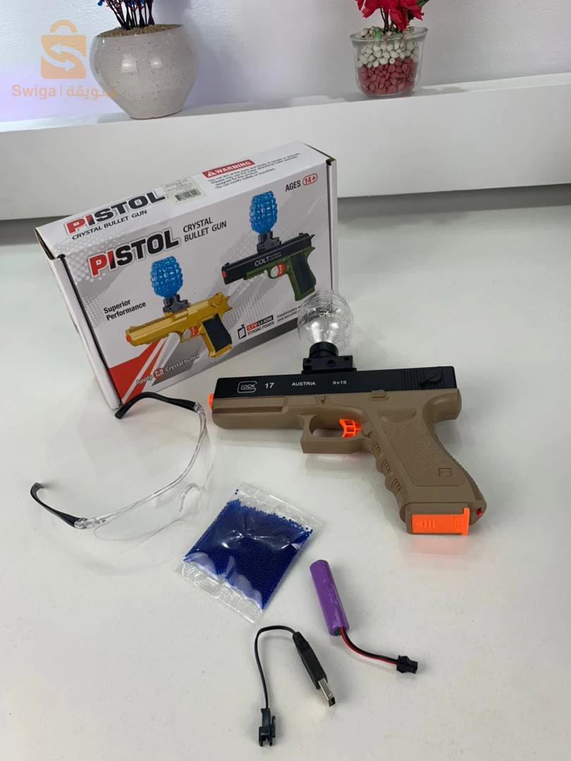 Jouet de Combat Pistolet Automatique avec Balles Cristal Rechargeable - مسدس الإطلاق الآلي مع طلقات كريستال قابلة لإعادة الشحن