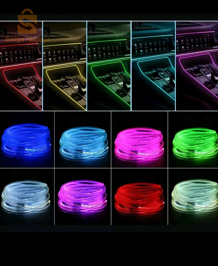 fibre optique lumineux et led voiture bluetooth