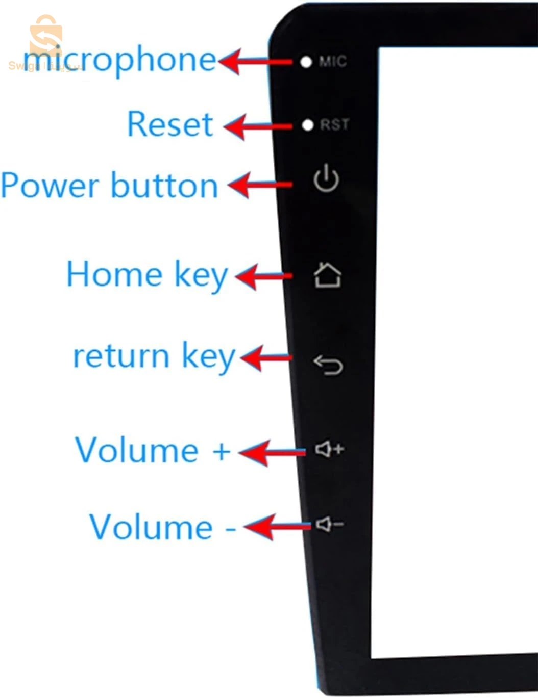 Autoradio Android tactile de voiture 9 “HD 4 + 64 Go Lecteur multimédia Carplay PerVoi-CTC-9802N