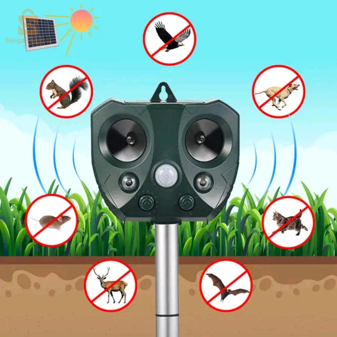 طارد للحيوانات يعمل بالطاقة الشمسية بالموجات فوق الصوتية والطفيليات على شكل بومة 🦉🦉
