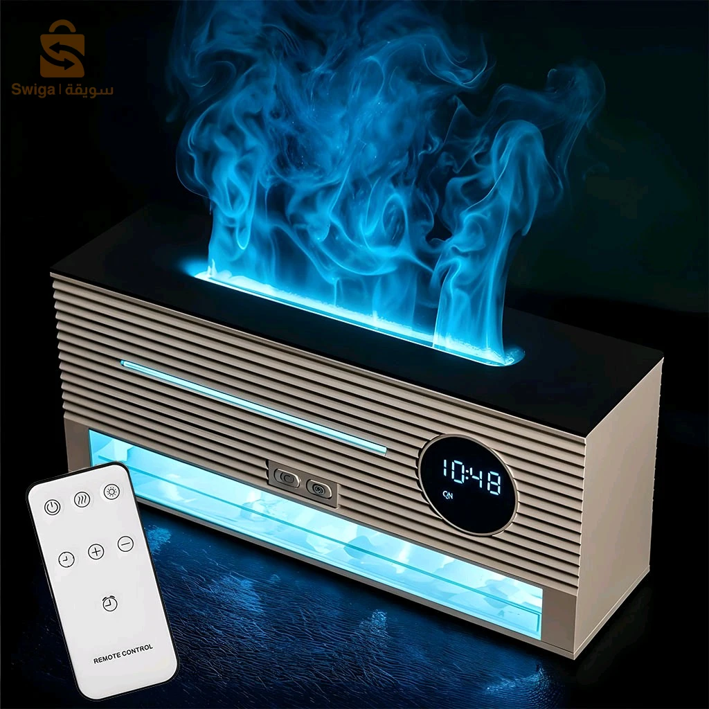 Diffuseur d’aromathérapie Flame Air à brume de feu avec réveil