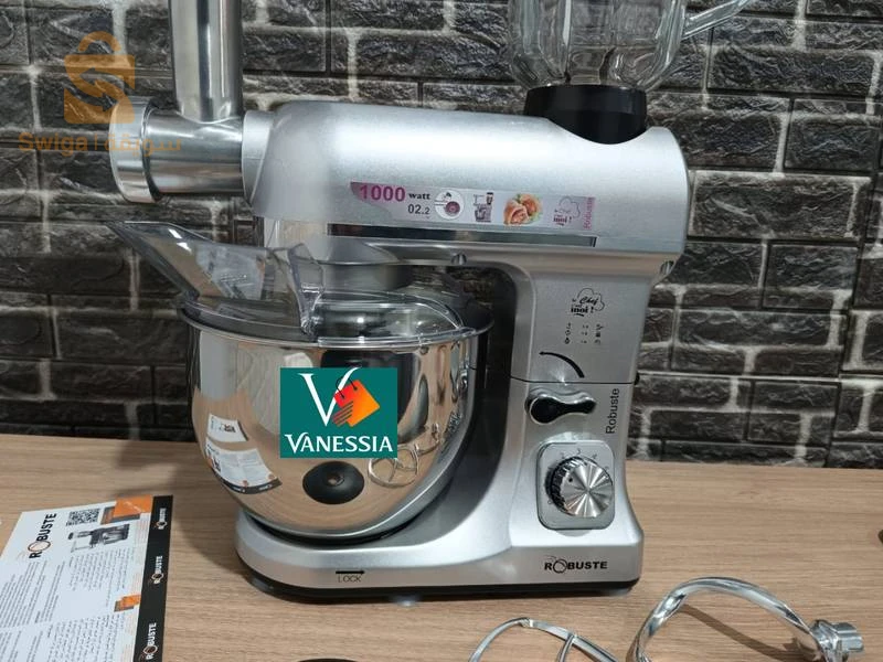 Pétrin 3en1 marque robuste 5L
✅ Couleur rouge et noir et gris
✅Garantie 12 mois
✅Voltage : 220-240V / 50-60Hz
✅Puissance effective : 1000W
✅Accessoire à viande en métal, plateau alimentaire
✅Accessoire pour remplissage de saucisses
✅Accessoires à biscuits
✅Blender en verre
✅Moulin à café
✅Vitesse : 06 + fonction PLUSE
✅Fouet métallique,
✅crochet, batteur
✅Bol en inox 5L pour 2.2Kg