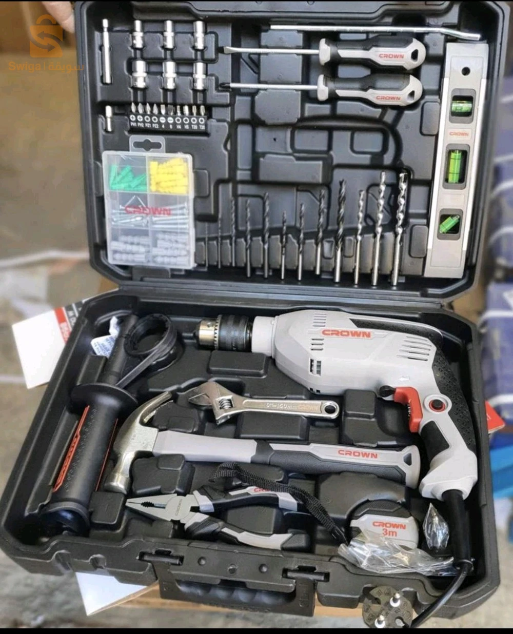 Référence : Kit perceuse 600W 13mm 98PCs CROWN :CK10-XA98Description : Kit perceuse 600W 13mm 98PCs CROWN | CK10-XA98Chektools Leader de l’outillage en Algérie vous Propose le produit:Kit perceuse 600W 13mm 98PCs CROWN | CK10-XA98Fiche technique : Kit perceuse 600W 13mm 98PCs CROWN | CK10-XA98Puissance nominale : 600WAmpérage sous tension : 220-230 V 2,8 AVitesse à vide : 0-2800 minˉ¹Taux d'impact : 0-44800 minˉ¹Type de mandrin : Mandrin à couronne dentéePlage de serrage du mandrin : 1,5-13 millimètresSortie de forage dans le béton : 13 millimètresSortie de forage dans l'acier : 13 millimètresRendement de forage dans le bois : 20 millimètresPoids : 1,7 kgKit de livraison : Kit perceuse 600W 13mm 98PCs CROWN | CK10-XA98Kit perceuse 98pcsInformation sur l"emballage : Kit perceuse 600W 13mm 98PCs CROWN | CK10-XA98Type d'emballage : Carton Dimensions de l'emballage : 41,5 x 40 x 31,5 cm