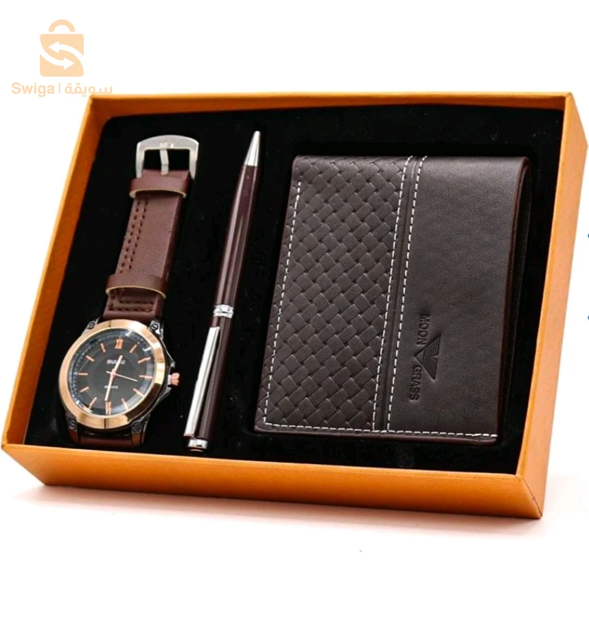 Pack Montre Classique , Porte Monnaie , Stylo