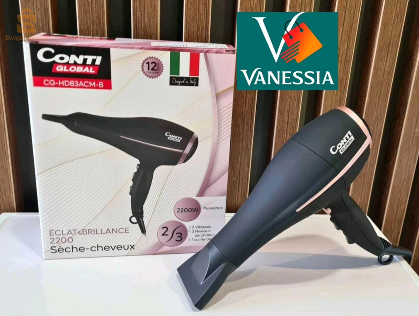 Sèche cheveux Conti global noir 2000w