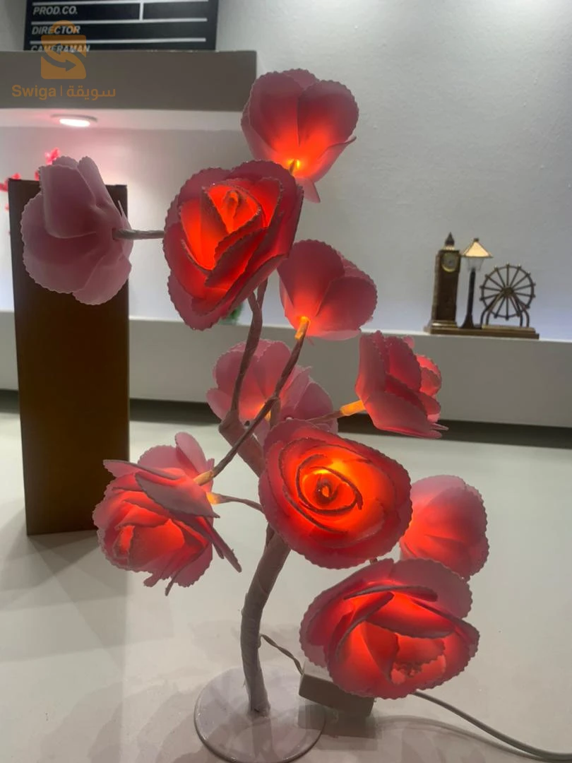 Lampe de Table fleur avec LED – مصباح طاولة زهور
