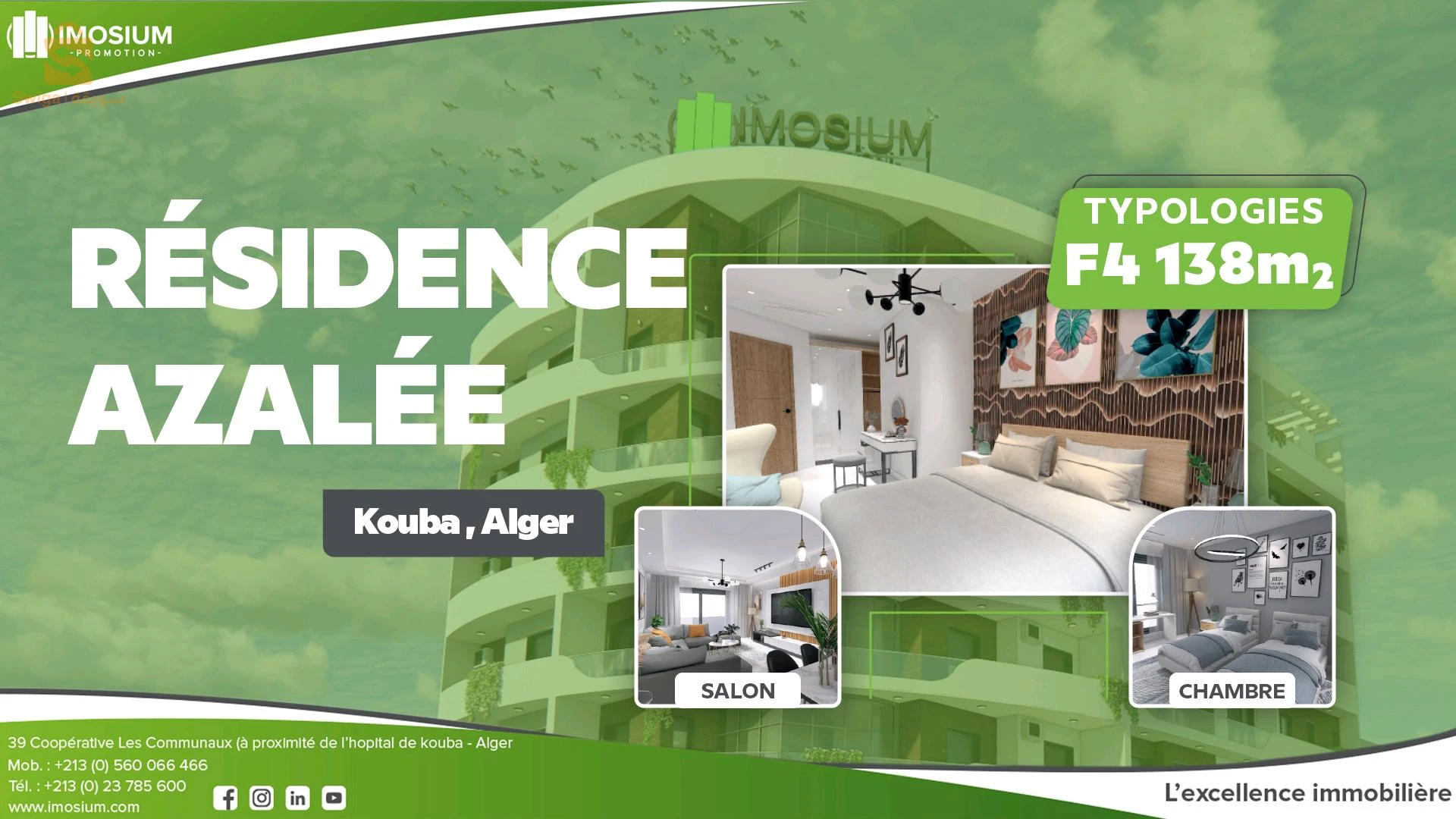 APPARTEMENT F4 138 m² à vendre dans la résidence azalée