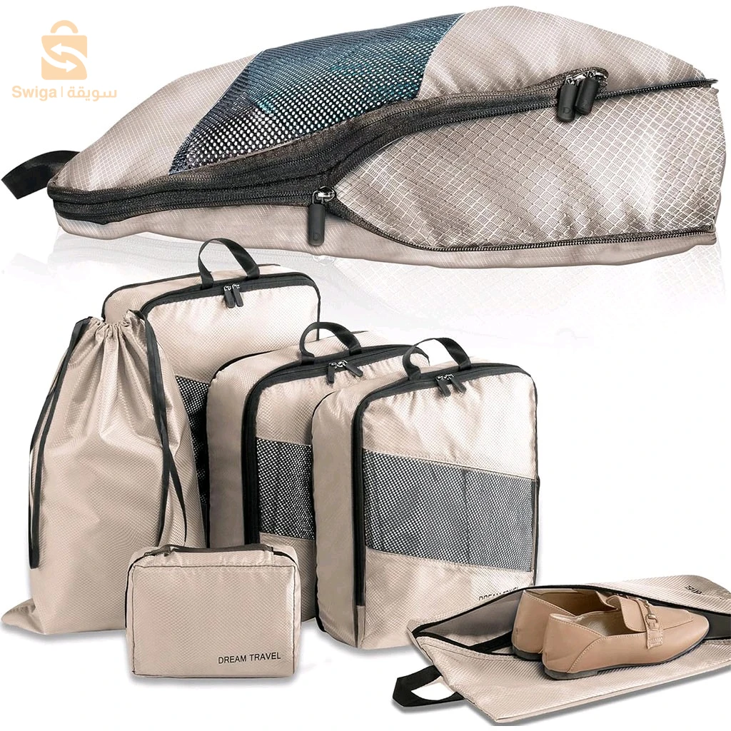 Lot de 6 sacs de voyage et compression extensibles pour valises