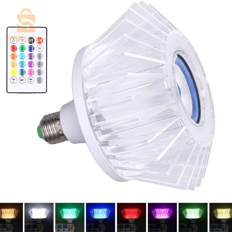 Ampoule musicale LED haut-parleur intégré Crystal Avec Bluetooth et télécommande 24W