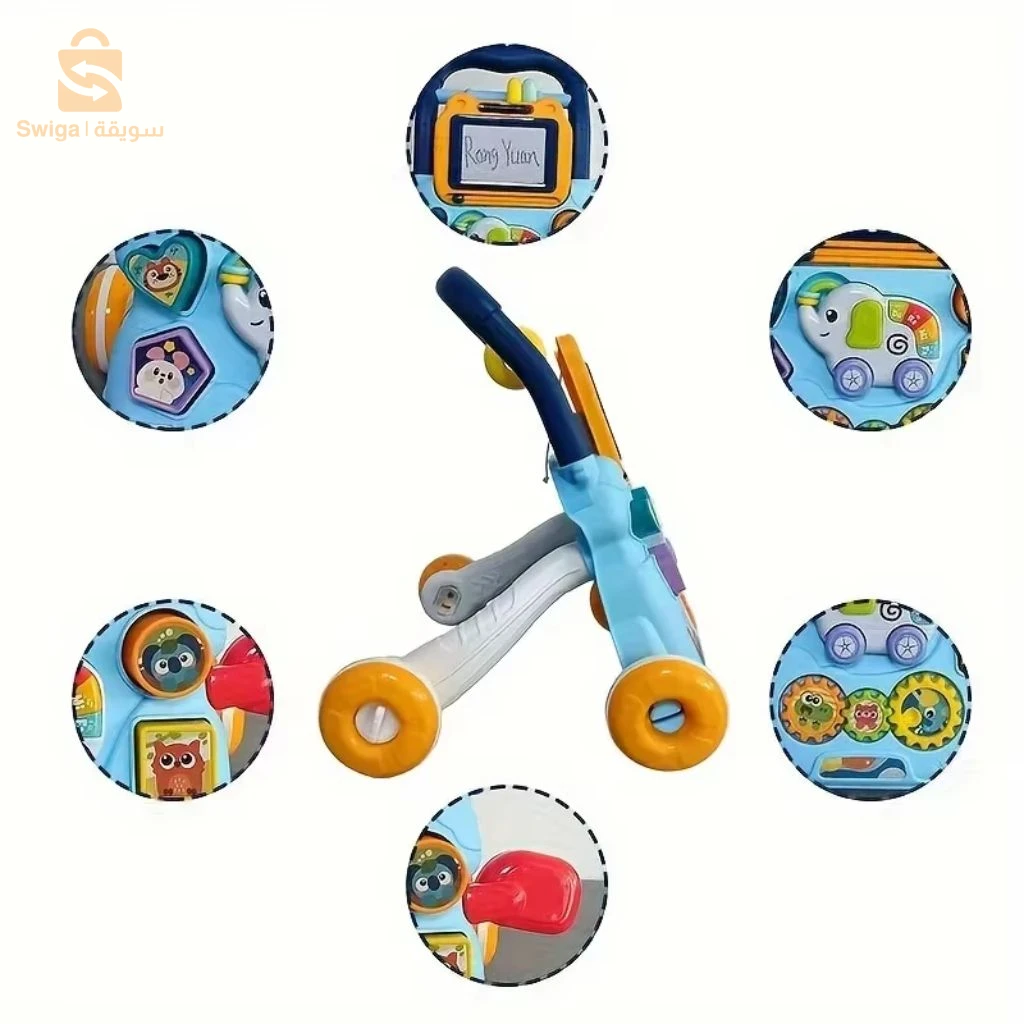 Trotteur Éducatif 2 en 1 avec Tableau de Dessin et Panneau Musical pour Bébé – مشاية تعليمية 2 في 1 مع لوحة رسم ولوحة موسيقية للأطفال