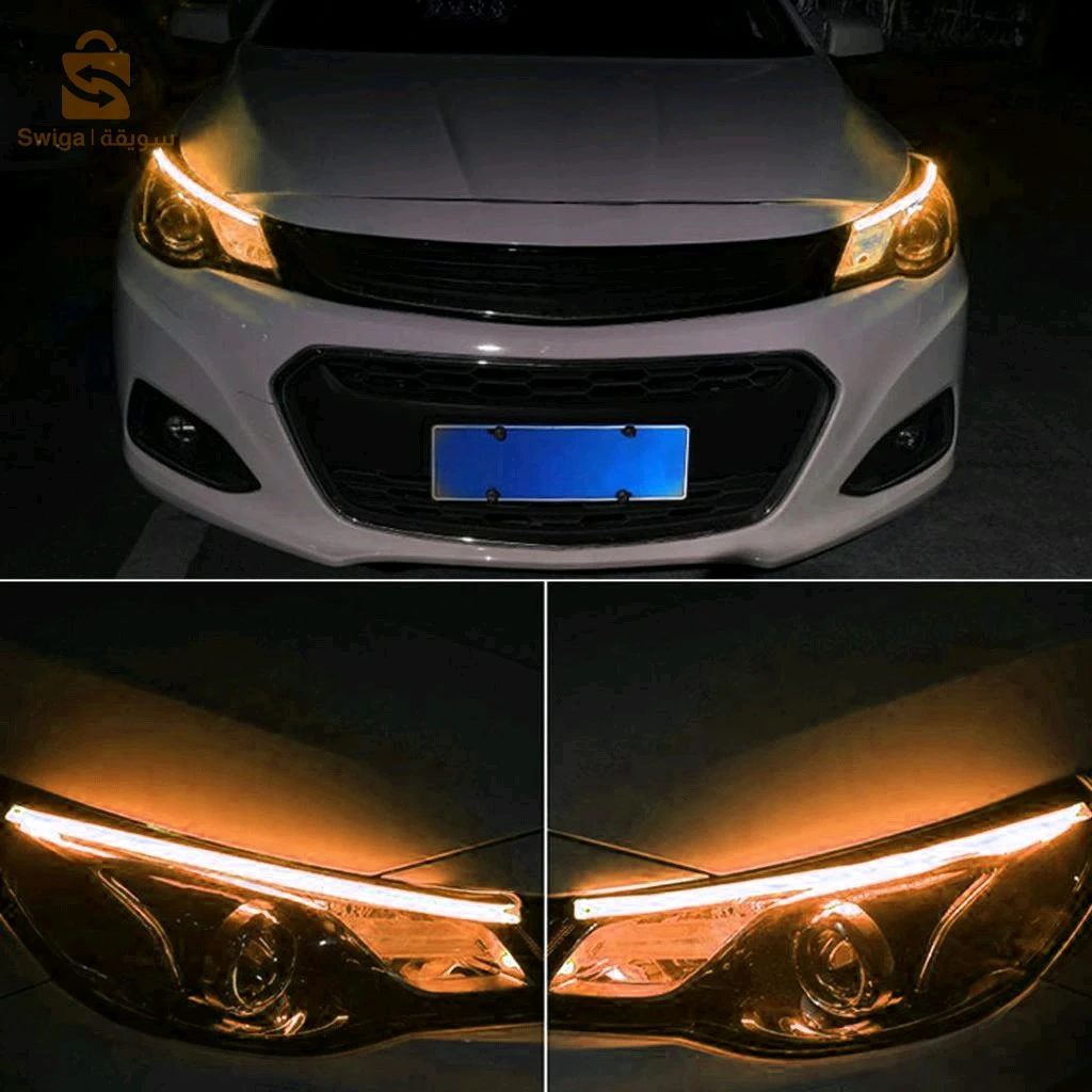 Feux de Jour LED Et Clignotant 2Pcs Pour Phares de Voiture 60cm