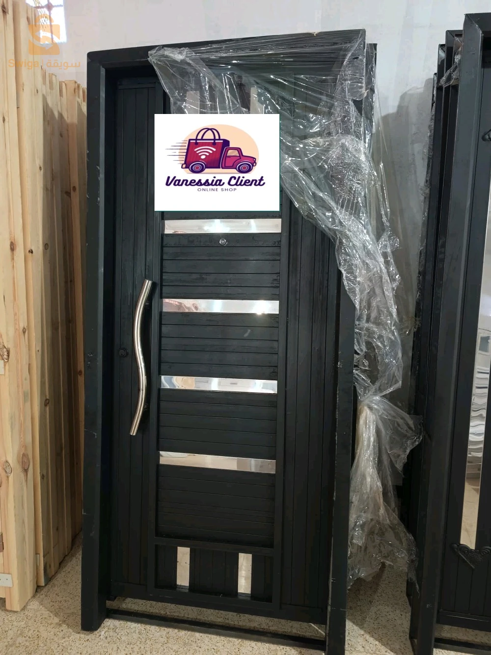 متوفر Porte d'entrée en fer avec plaque inox