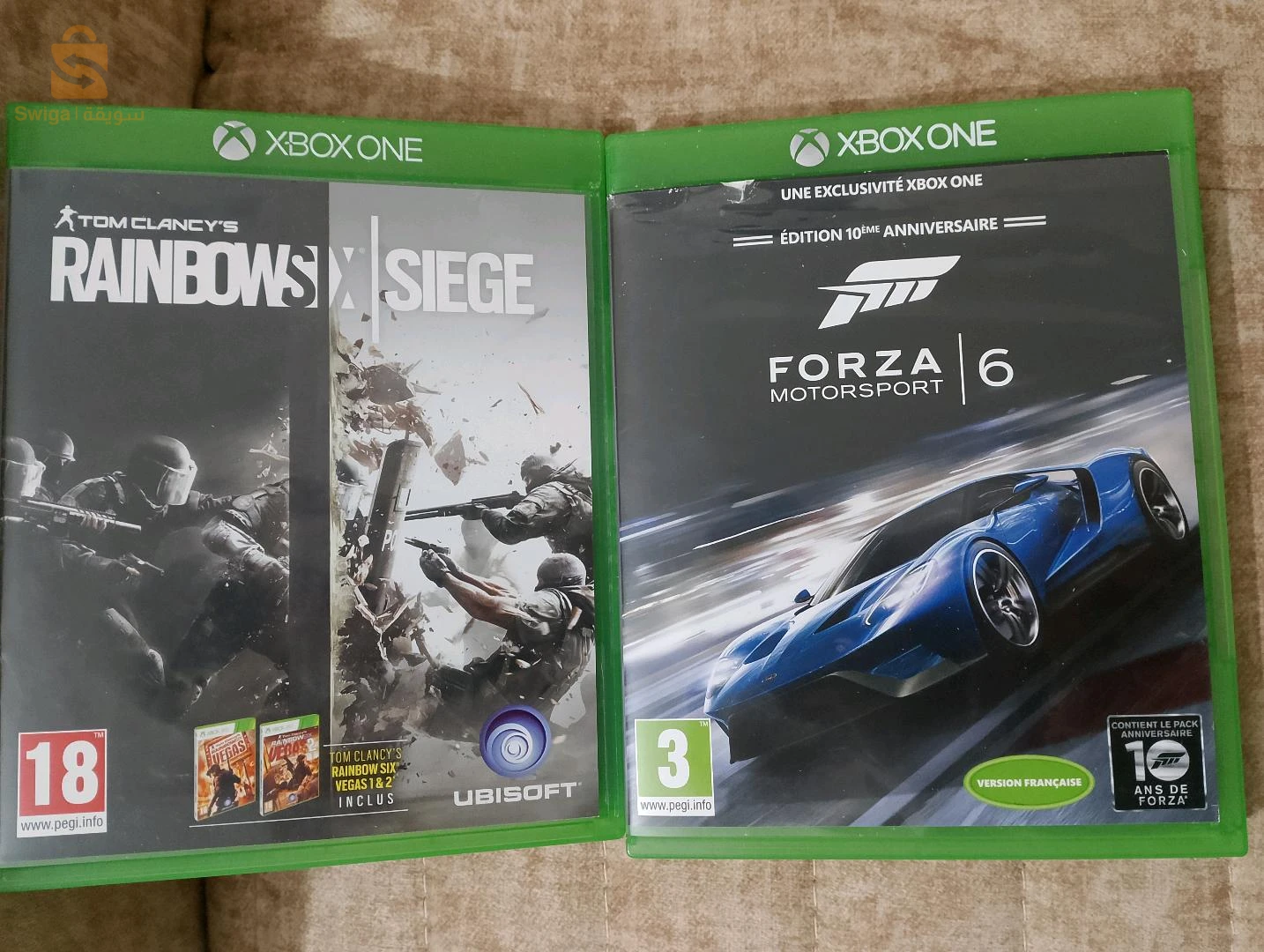2 CD pour xbox one ( forza 6 motosport et rainbow six siège)
affaire