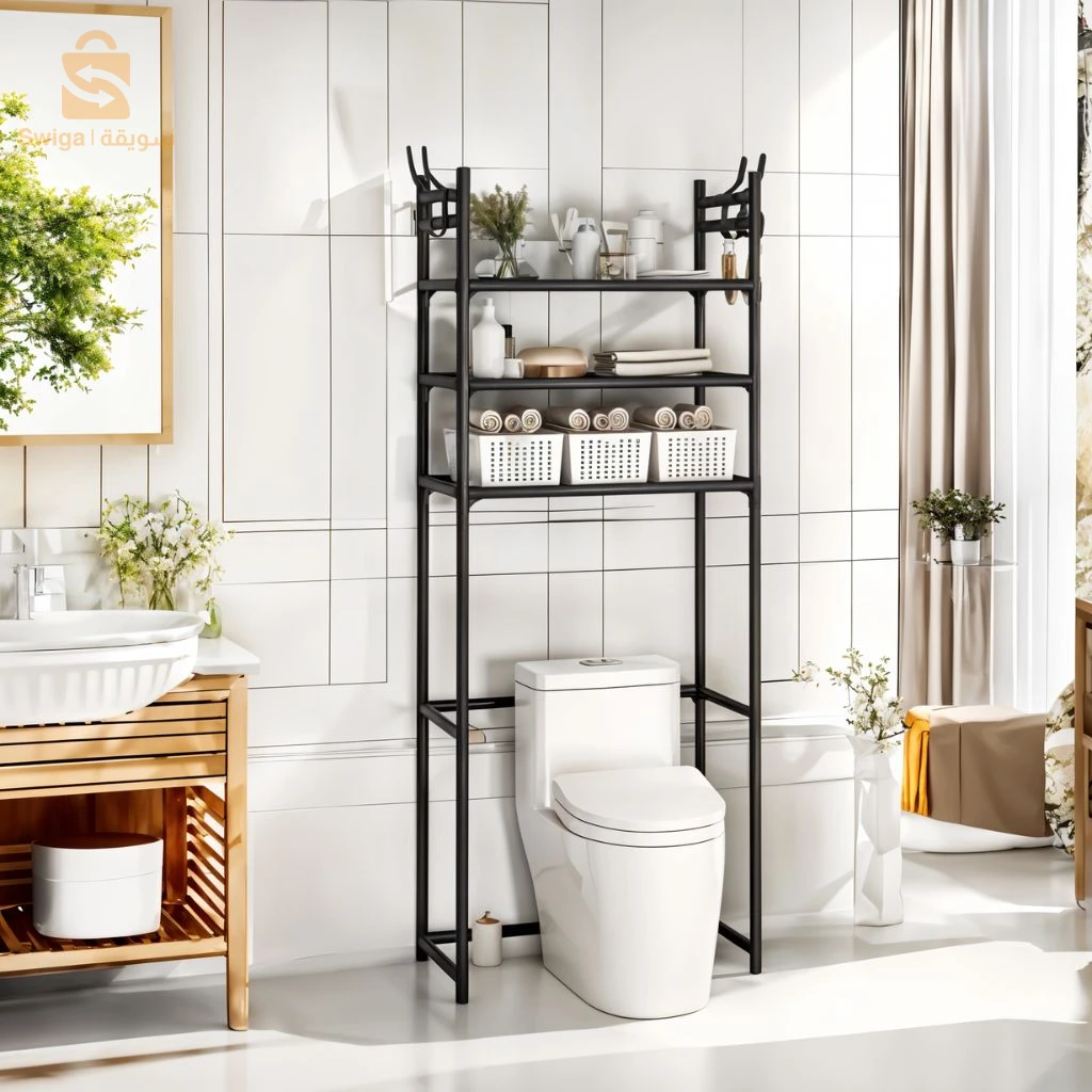 Étagère de Rangement Moderne sur Pied pour Toilettes 3 Tier – رف تخزين المرحاض