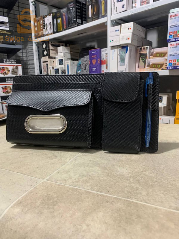 Sac de rangement universel pour pare-soleil de voiture avec étui à lunettes, porte