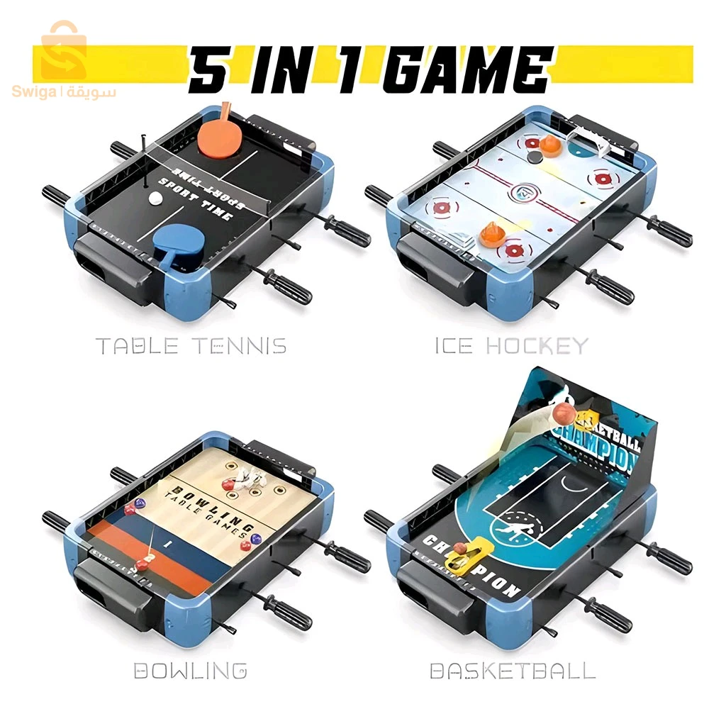 Jeux de table 5 en 1 Football, Hockey, Basketball, Tennis et Bowling