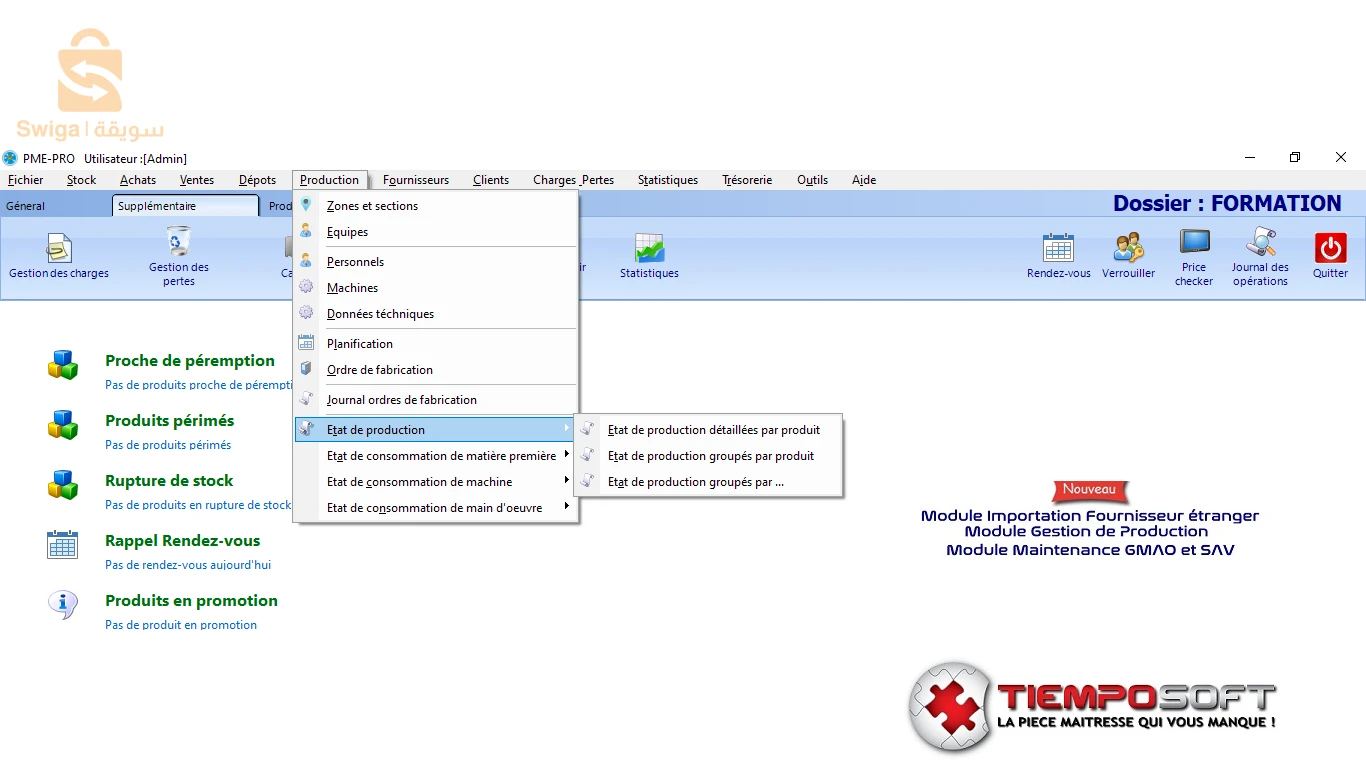 Logiciel de gestion production distribution