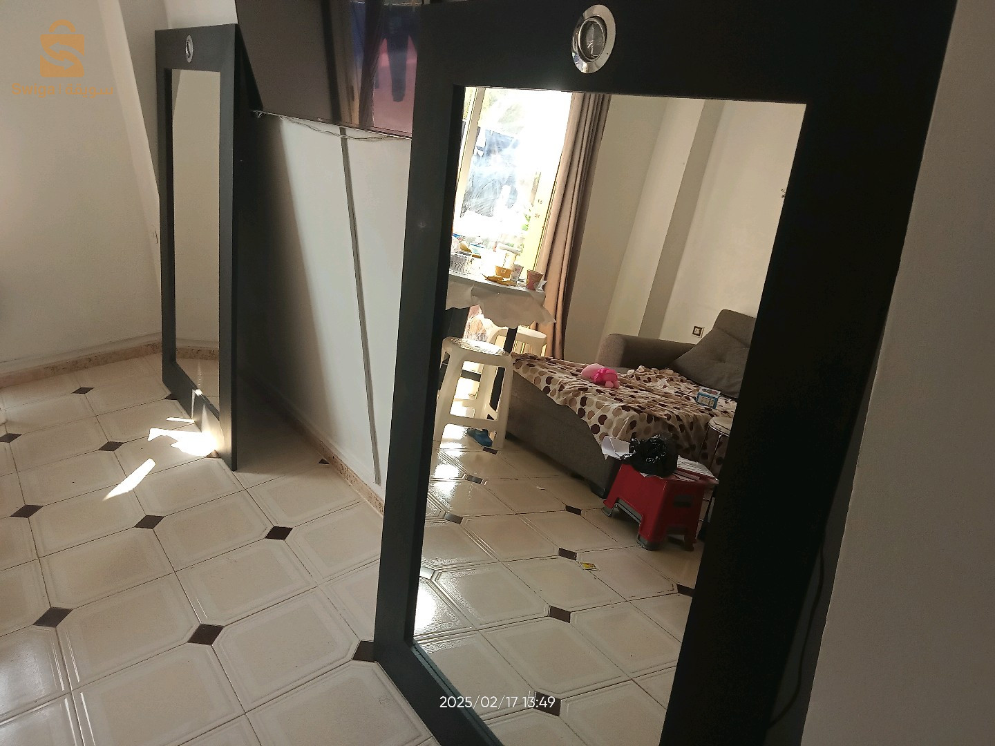 miroir tendance en bois massif