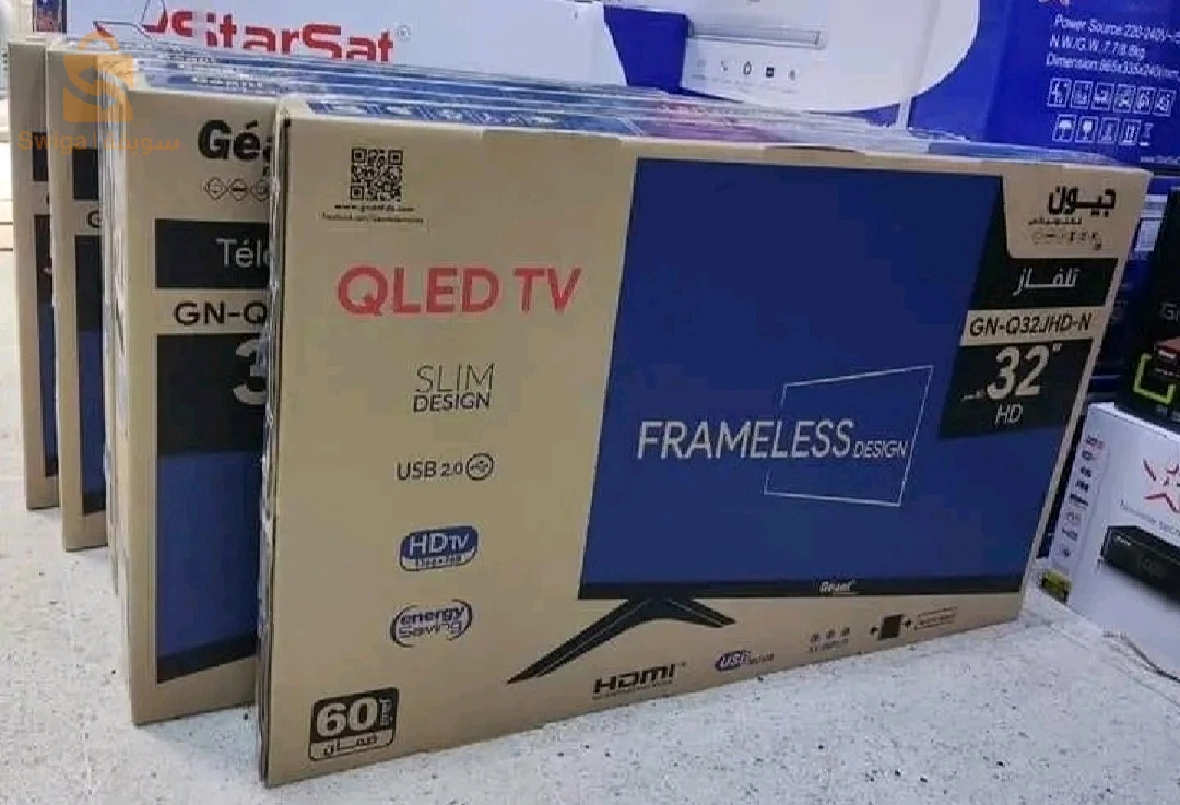 Promo TV Géant 32 simple QLEDRéférence (GN-Q32jHD-N)QLED✅HD✅HDMI✅ FRAMLESS✅USB✅✅La livraison disponible :