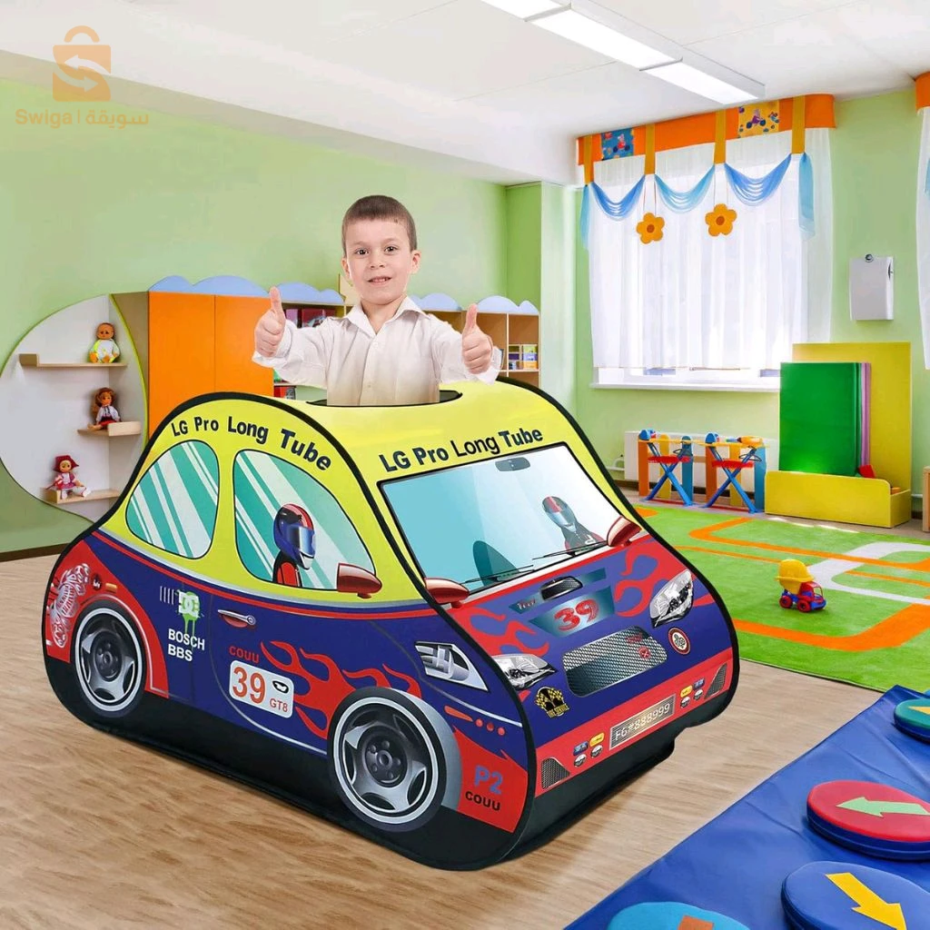 Tente de Jeu Voiture de Course Pop-Up pour Enfants – خيمة لعب سيارة سباق للأطفال مع 50 كرة بلاستيكية