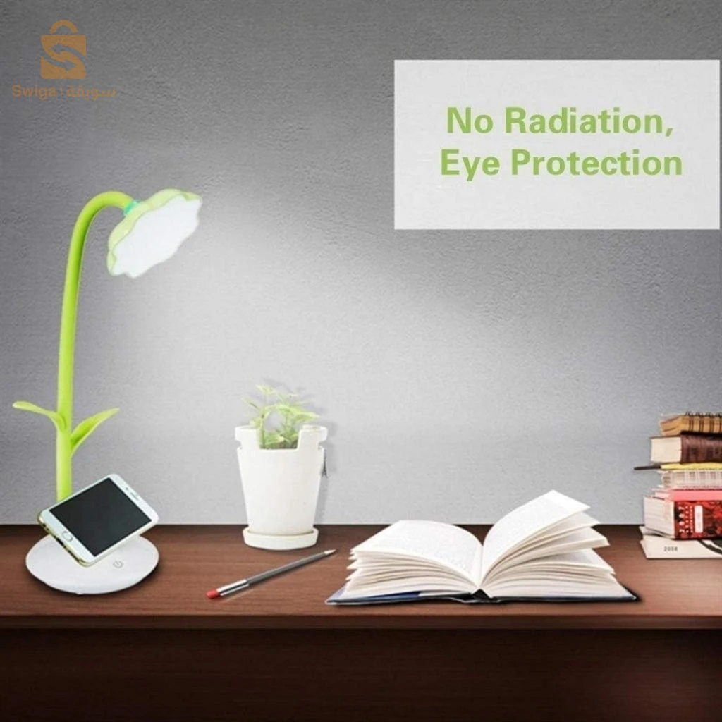 Lampe de Bureau Tournesol avec Support pour Téléphone Portable – مصباح مكتبي مع حامل للهاتف المحمول