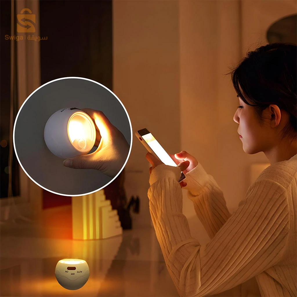 Lampe COB à détecteur de mouvement portable à 360 °
