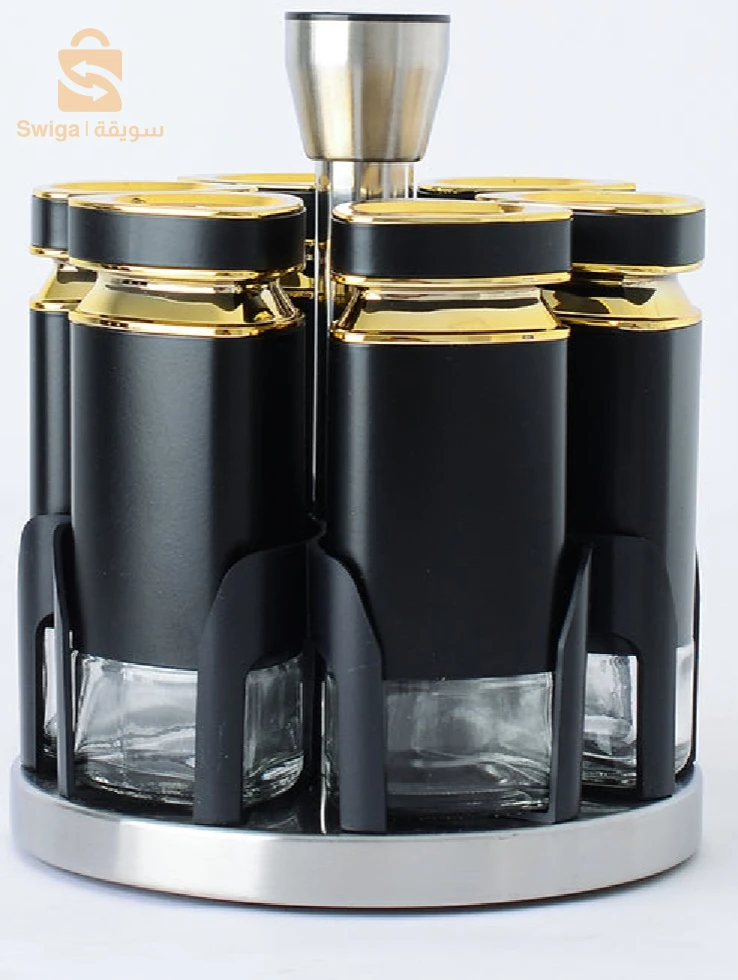 CONDIMENT SET 6pcs مجموعة توابل زجاجي فخم