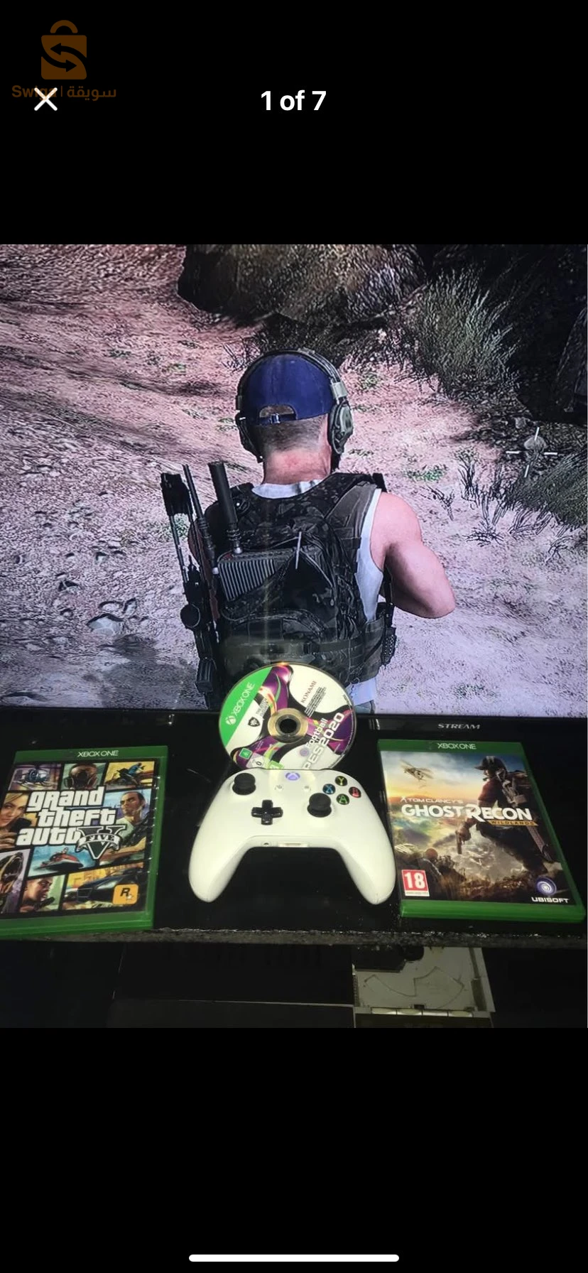 xbox one fat 500 gb consol chbeb n9ey mayhma maydir hess 
fih manitta one s avec 3 cd bles notice ghost recon gta5 pes 2020