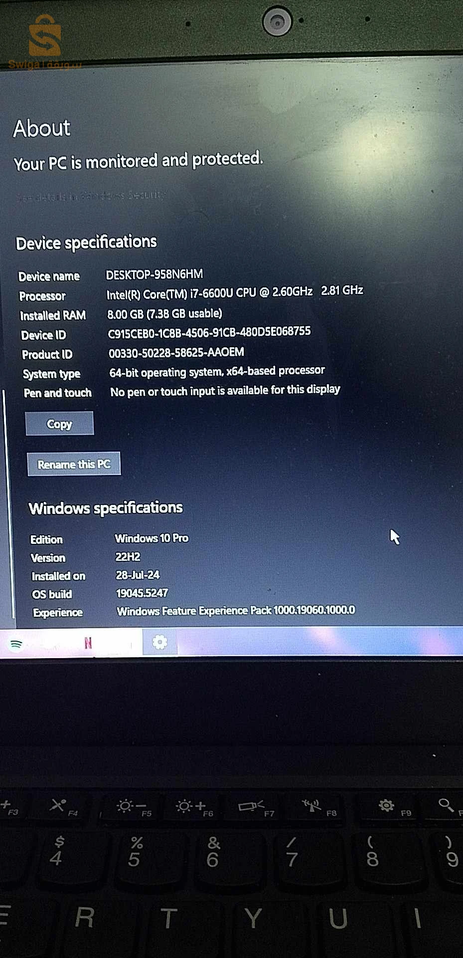 Lenovo Thinkpad X260 i7 6eme 8g/256 ssd Chargeur original