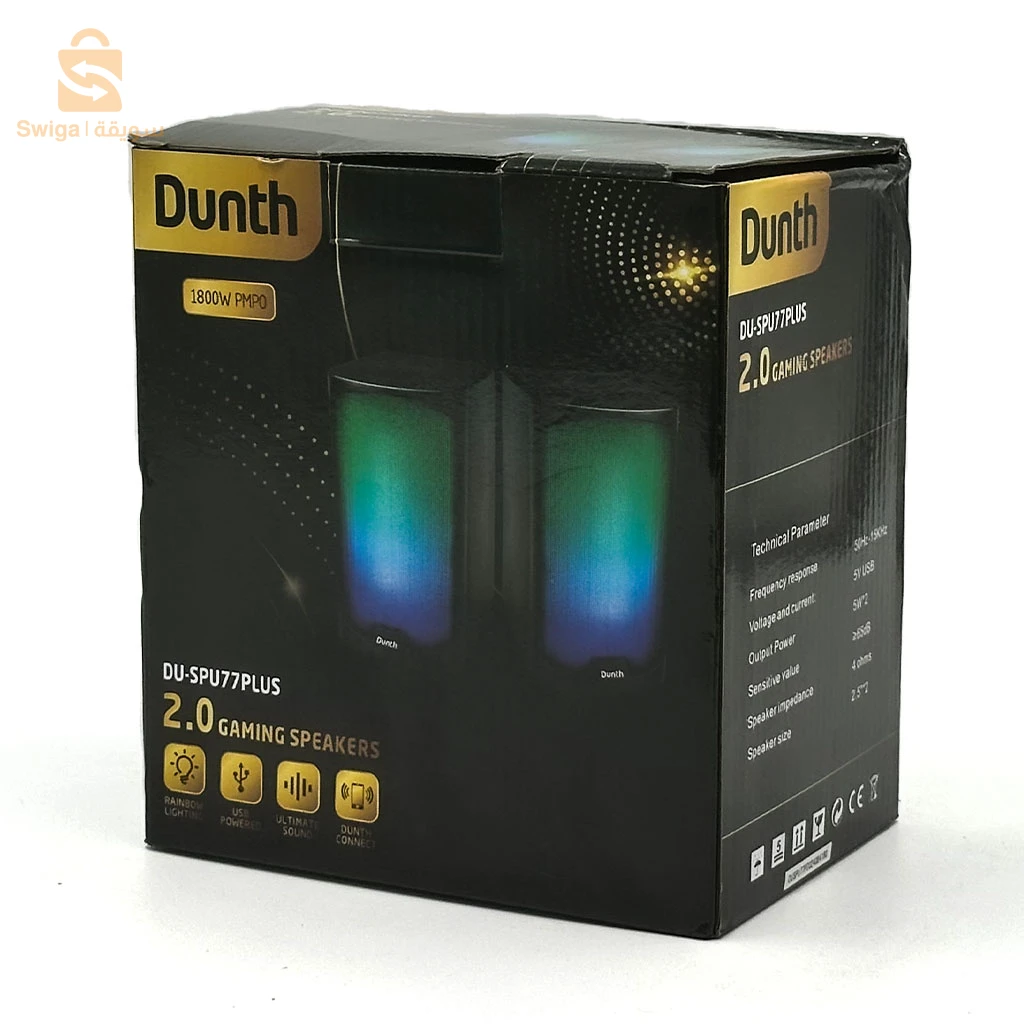 Haut-Parleurs Filaire pour PC DUNTH 1800W DU-SPU77PLUS LED – مكبرات صوت سلكية للكمبيوتر