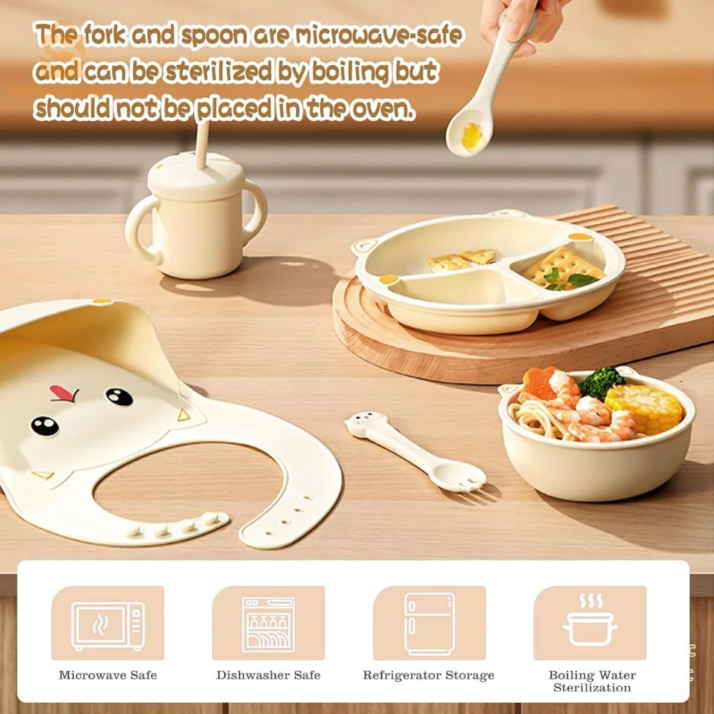 Ensemble pour Bébé en Silicone 7pcs – طقم تغذية للأطفال